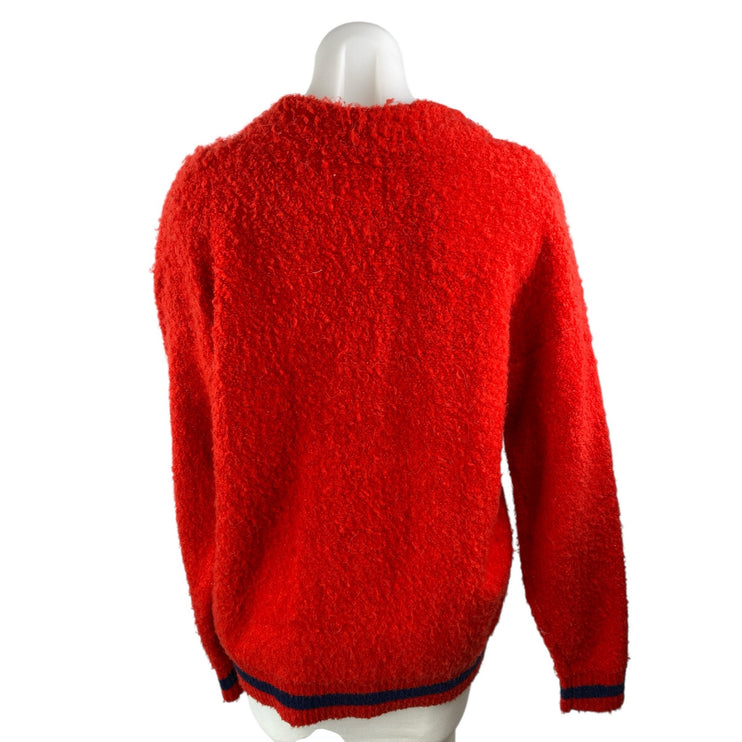 Levi's Coit Boxy Red Wool V Neck Sleeveless Button Down Cardigan Sweater Top XS