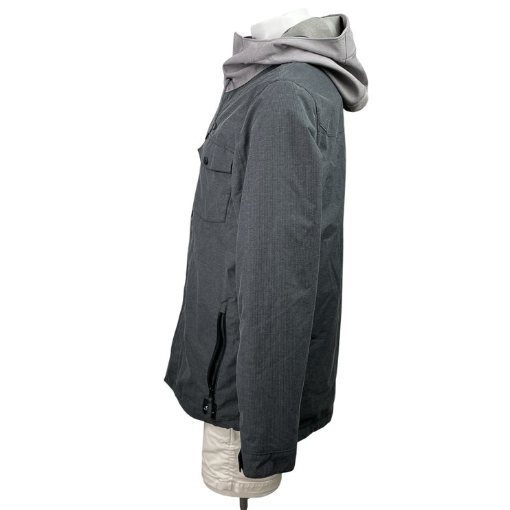 Oakley Division Biozone Men's Gray Hoodie Hooded Snap Utility Coat Jacket Size M