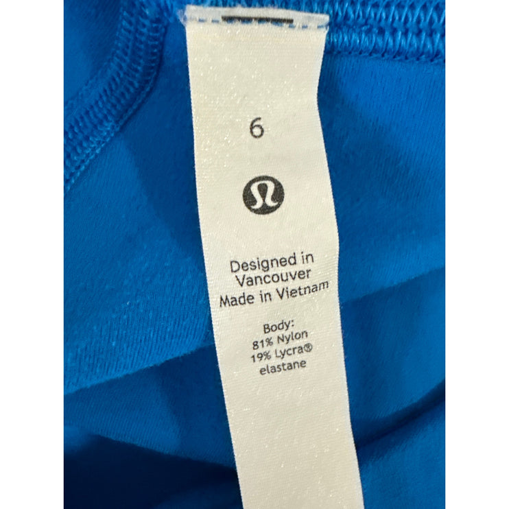 Lululemon Women's Blue Low Rise Yoga Workout Gym Athletic Biker Shorts Size 6