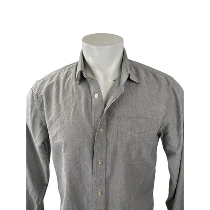 Banana Republic Men's Gray Grant Fit Oxford Long Sleeve Button Down Shirt Top M