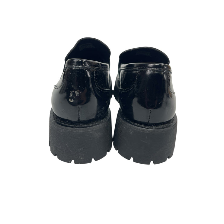 Steve Madden Lando Black Leather Slip On Toe Chunky Platform Loafers Shoes 8M