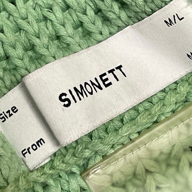 Simonett Nanu Women's Green Multiway Sleeveless Knit Wool Tank Crop Top Size M/L