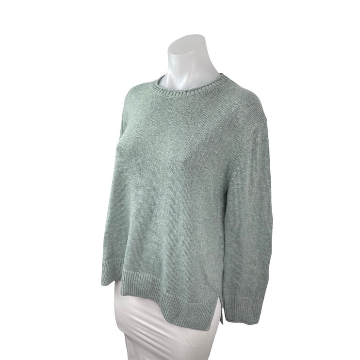 Ella Moss Women's Green Knit Long Sleeve Crew Neck Pullover Sweater Top Size S