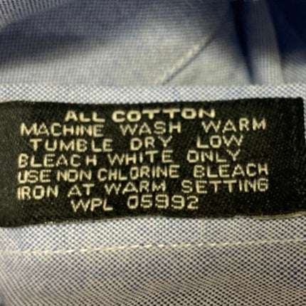 Jos. A. Bank Men's Blue Long Sleeve Pocket Button Down Dress Shirt Top Sz 17-34