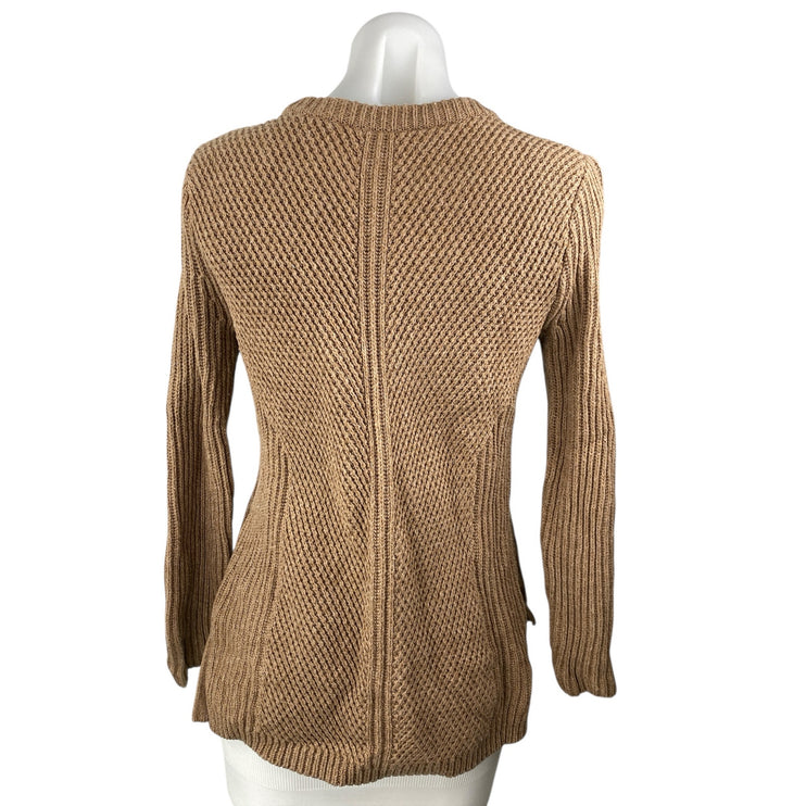 Madewell Women's Brown Chunky Rib Knit Crewneck Long Sleeve Sweater Top Size S