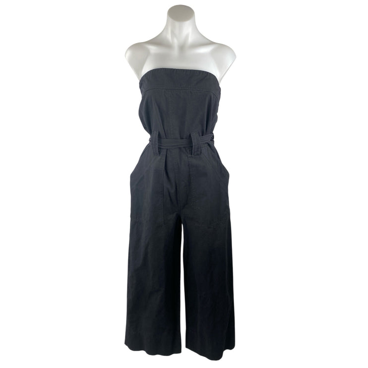 Hot & Delicious Black Strapless Tube Bandeau Belter Wide Leg Jumpsuit Romper M
