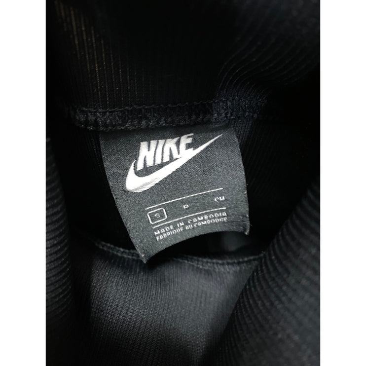 Nike Women's Black Ribbed Knit Long Sleeve Turtle Neck Crop Sweater Tops Size S