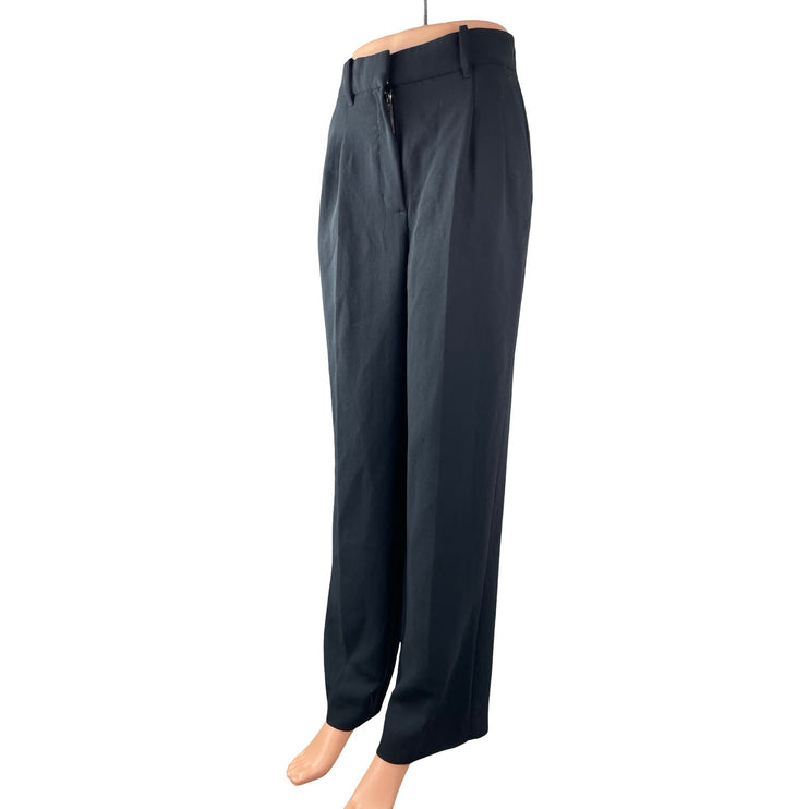Aritzia Wilfred Women's Black Pleated High Rise Wide Leg Trousers Pants Size 2