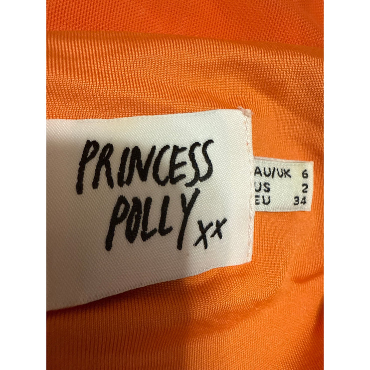 Princess Polly Orange Sleeveless Halter Ruched Cami Camisole Mini Tank Dress 2