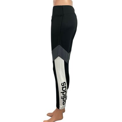 Adidas Women's Black Gray Colorblock Mid Rise Yoga Athletic Leggings Pants Sz M