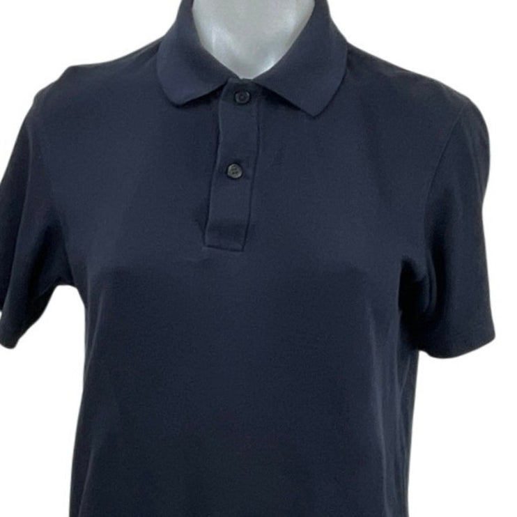 Uniqlo Women's Black Short Sleeve Slit Collared Golf Tennis Polo Shirt Top Sz XS
