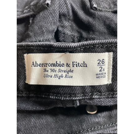 Abercrombie & Fitch Women's Black Ultra High Rise Straight Denim Jeans Pants 2