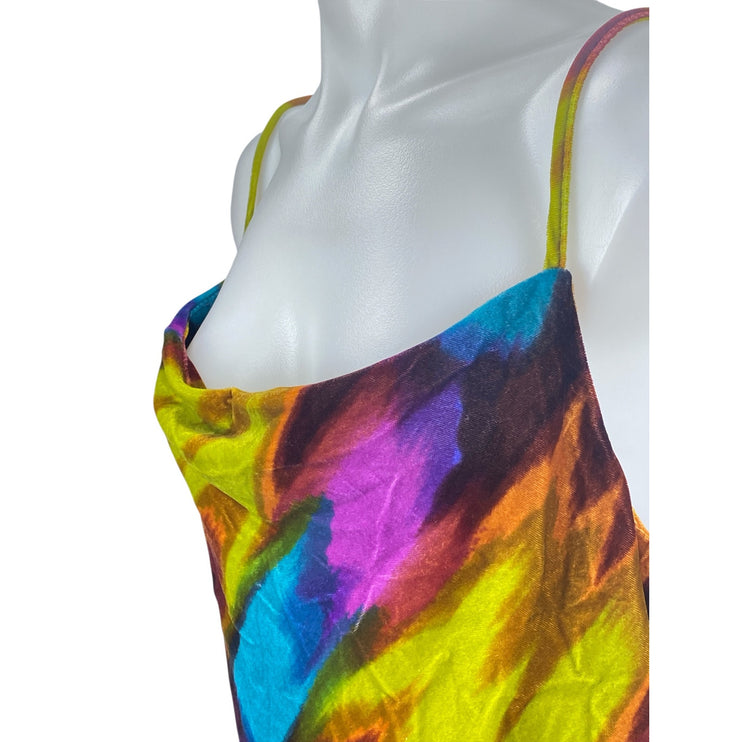 Urban Outfitters Multicolor Abstract Cowl Neck Cami Camisole Tank Dress Size L
