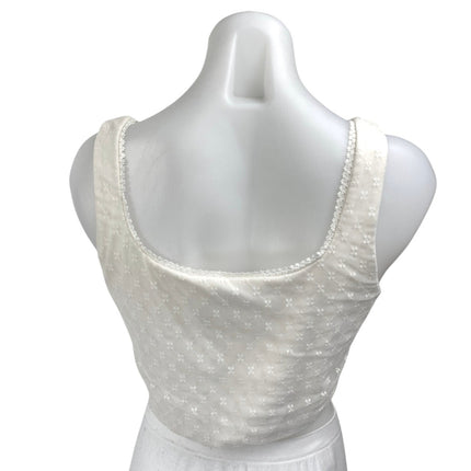 Princess Polly White Sleeveless Lace Cami Camisole Corset Crop Tank Top Size 10