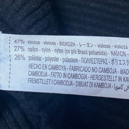 Zara Women's Black Rib Knit short Sleeve High Neck Stretch Cropped Sweater Top S