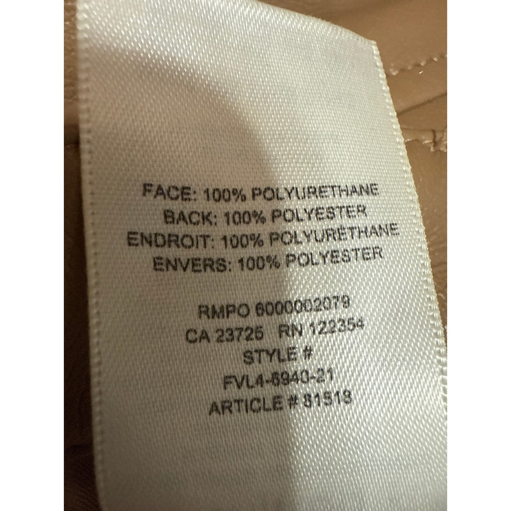 Aritzia Wilfred Women Tan Faux Leather Vegan Straight Leg Trousers Pants Size 0