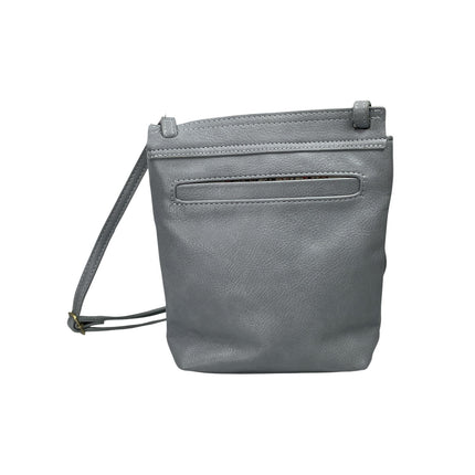 Joy Susan Jensy Chambray Blue Vegan Leather Front Flap Magnetic Crossbody Bag