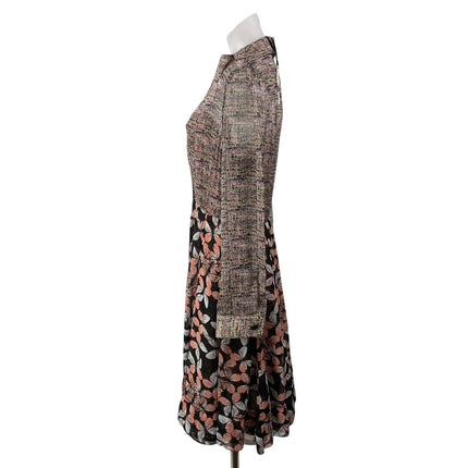 NEW Byron Lars Beauty Marks Womens Brown Long Sleeves Floral Flared Mini Dress 4