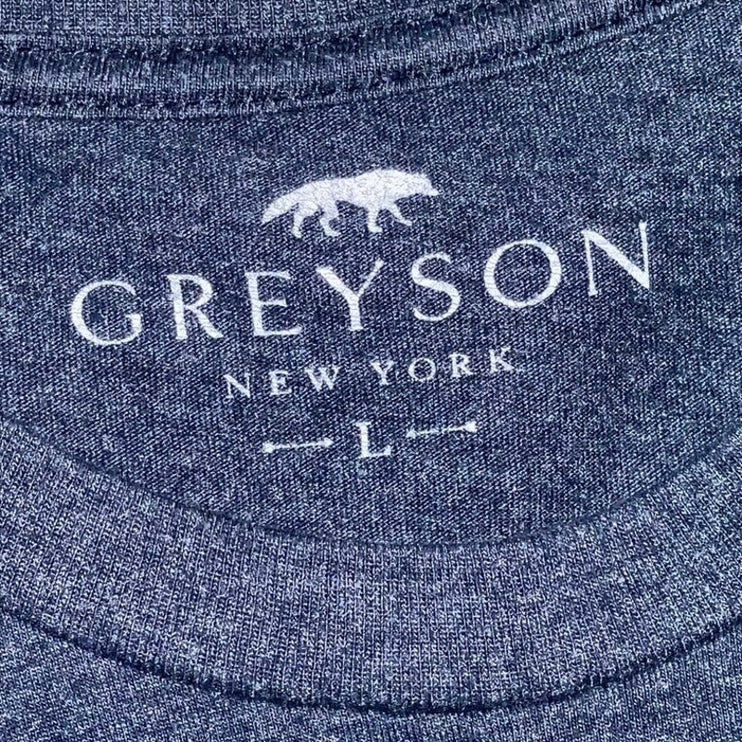 Greyson Men's Navy Blue Wolf Forest Graphic Short Sleeve T Shirt Tee Top Size L