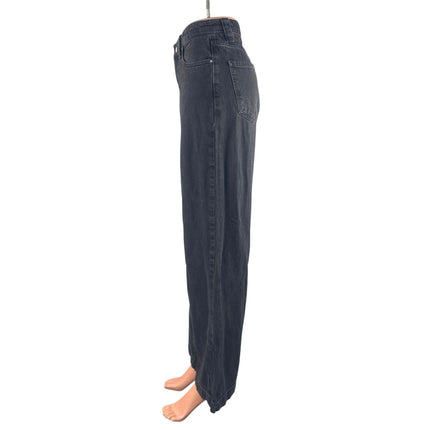 Zara Women's Black High Waisted Baggy Wide Leg Y2k Casual Denim Jeans Size 4