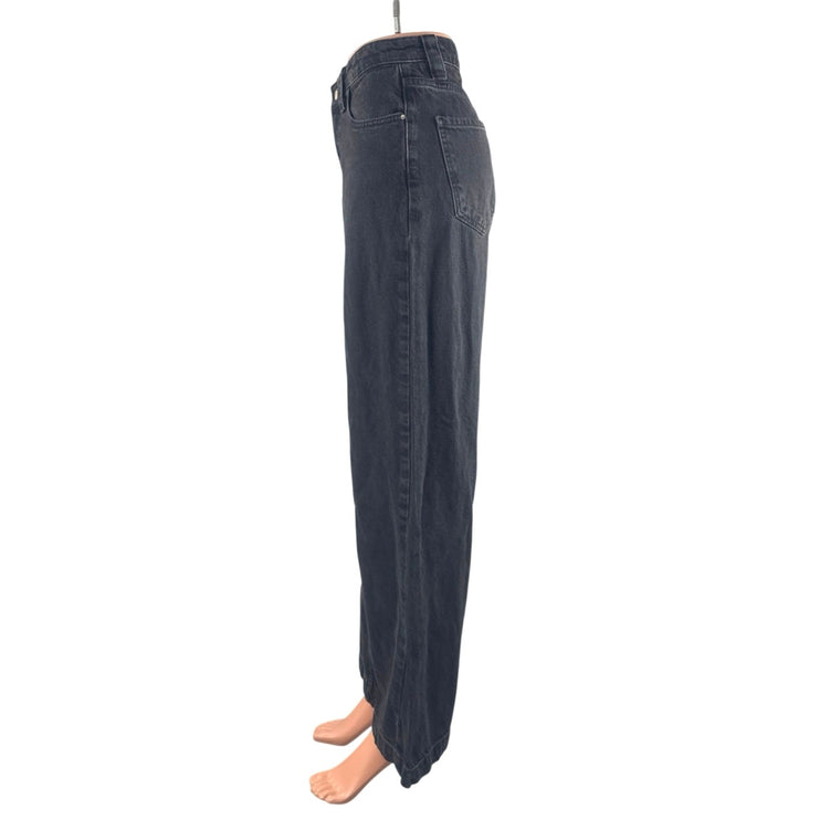 Zara Women's Black High Waisted Baggy Wide Leg Y2k Casual Denim Jeans Size 4
