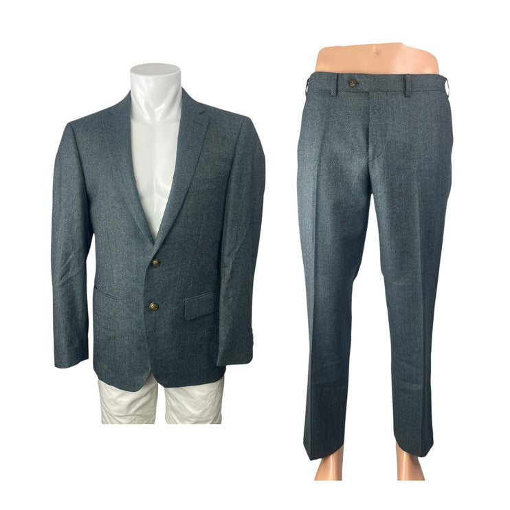 Indochino Men's Dark Gray Blazer Sport Coat Trousers Suit Jacket 2 Piece Set