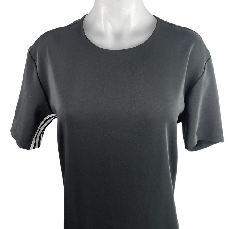 Adidas 3 Stripes Women's Black Short Sleeve Crew Neck Midi Shift Dress Size S