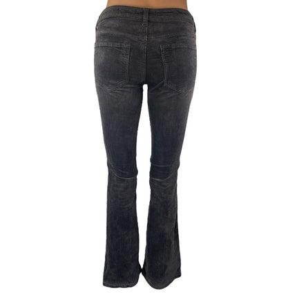 Urban Outfitters The Icon Black Corduroy Low Rise Flared Bootcut Pants Sz 24