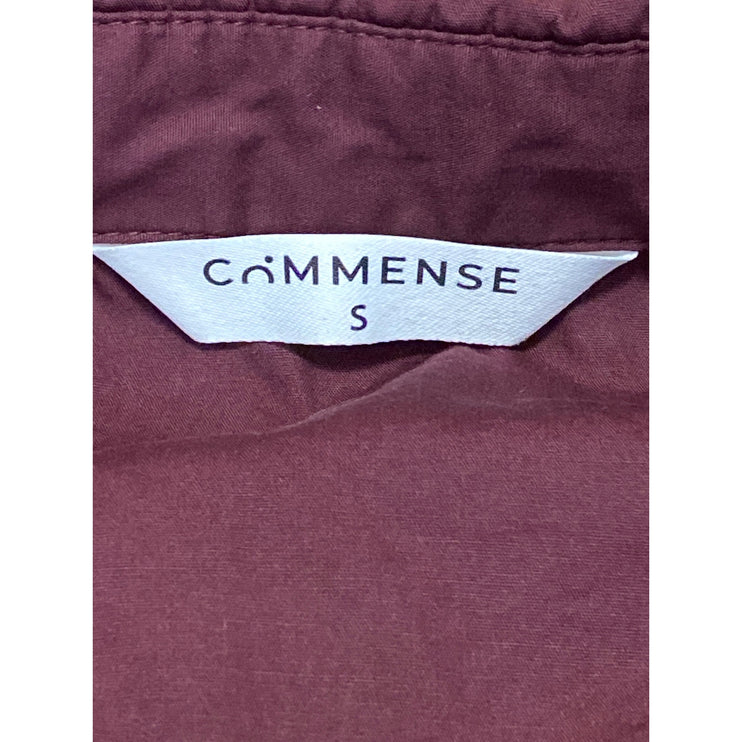 Commense Women's Red Maroon Long Sleeve Pintuck Button Down Shirt Top Size S