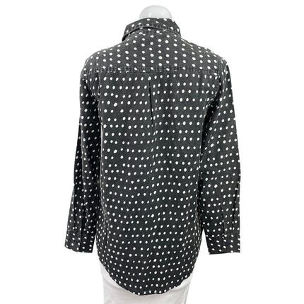 NEW Neuw Ryder Womens Black Polka Dot Long Sleeve Button Down Shirt Top Size 8