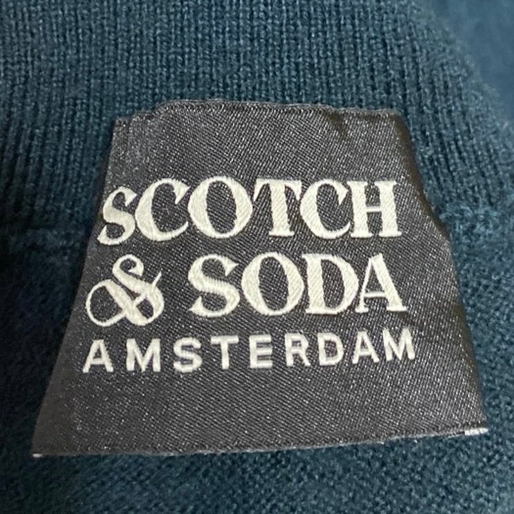 Scotch & Soda Men's Blue Wool Long Sleeve Turtleneck Knit Sweater Top Size M