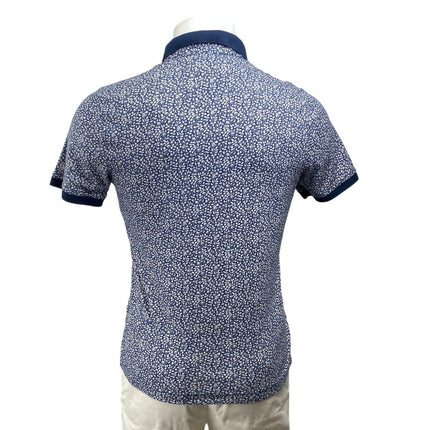 Banana Republic Men's Blue Floral Short Sleeve Golf Cotton Polo Shirt Top Size S