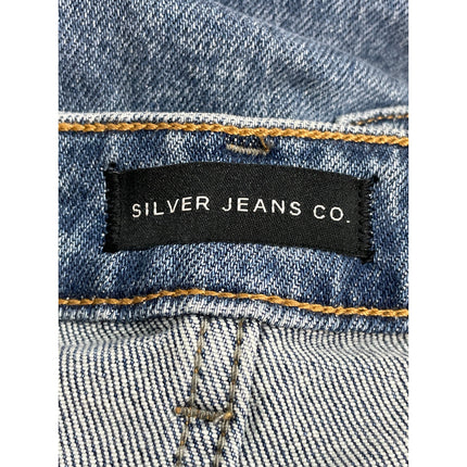 Silver Jeans Co Women's Blue Mid Rise Wide Leg Baggy Palazzo Denim Jeans Size 25