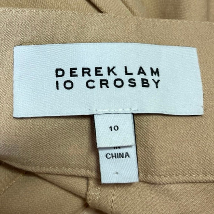 Derek Lam 10 Crosby Beige Flared Boot Cut Split Hem Ankle Trouser Dress Pants 10