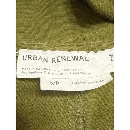 Urban Renewal Green Linen Sleeveless Tie Tiered Tank Cami A Line Midi Dress Sz S