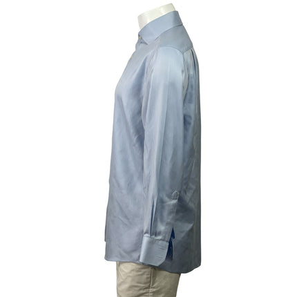 Charles Tyrwhitt Mens Blue Non Iron Slim Long Sleeve Button Up Shirt Top 16 1/2