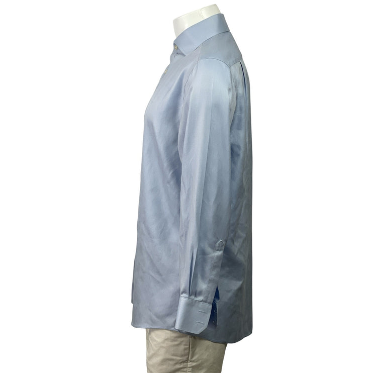 Charles Tyrwhitt Mens Blue Non Iron Slim Long Sleeve Button Up Shirt Top 16 1/2