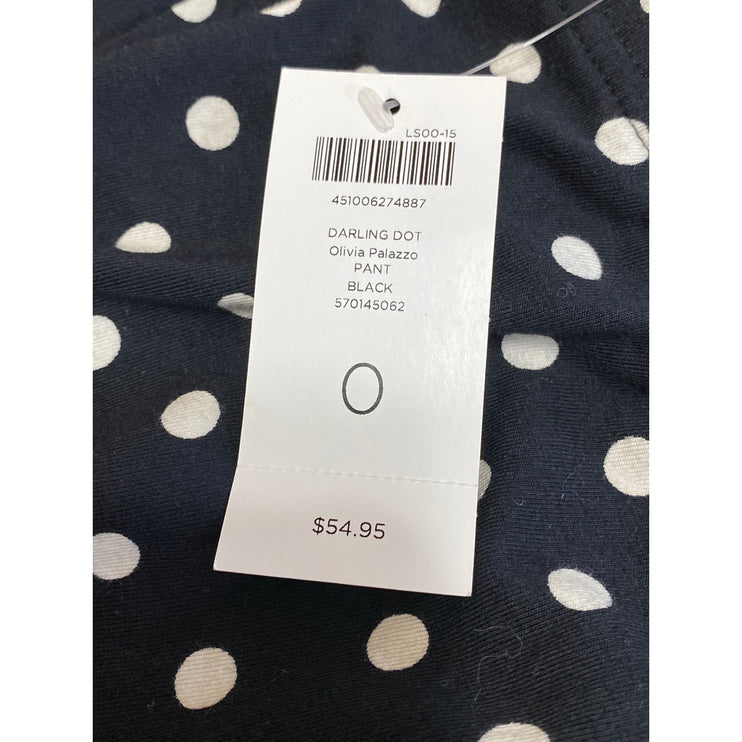 NEW Weekend by Chico's Women's Black Polka Dot Palazzo Wide Leg Trousers Pants 0