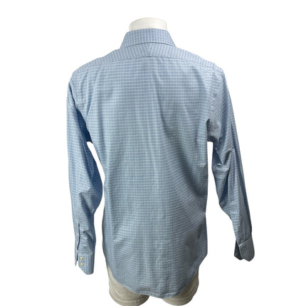 Brooks Brothers Blue White Long Sleeves Plaid Button Down Dress Shirt Top Sz 36