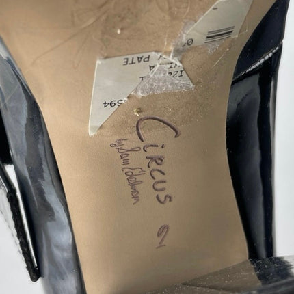 Sam Edelman Circus NY C Logo Black Chunky Platform Heels Mary Jane Pump Shoes 9