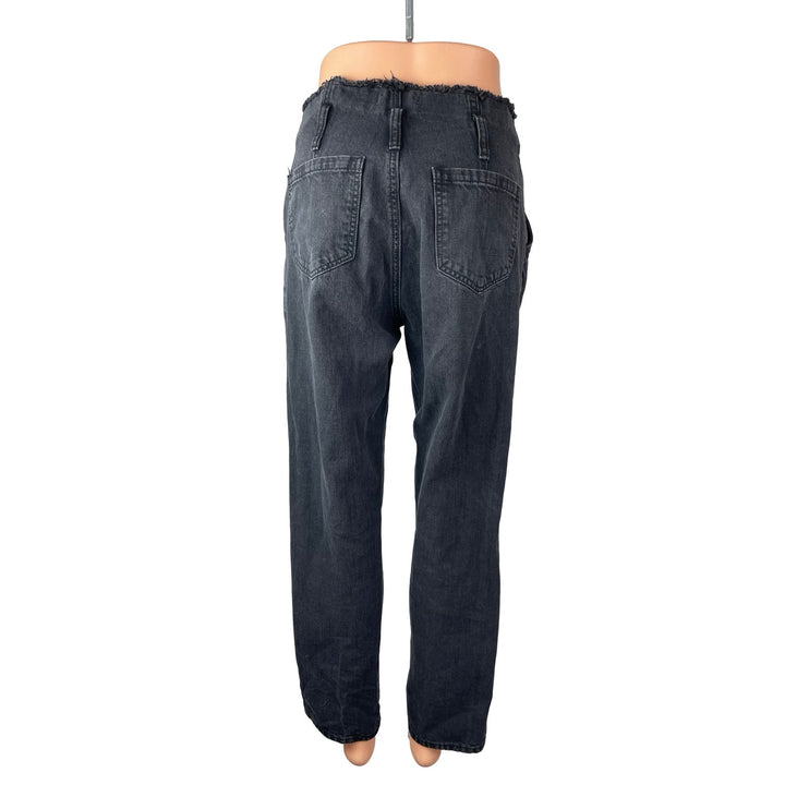 Dance & Marvel Women's Black High Rise Distressed Straight Denim Jeans Size M