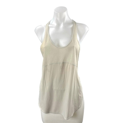 Lululemon Women's Beige Racerback Scoop Neck Yoga Gym Athletic Tank Top Size 6