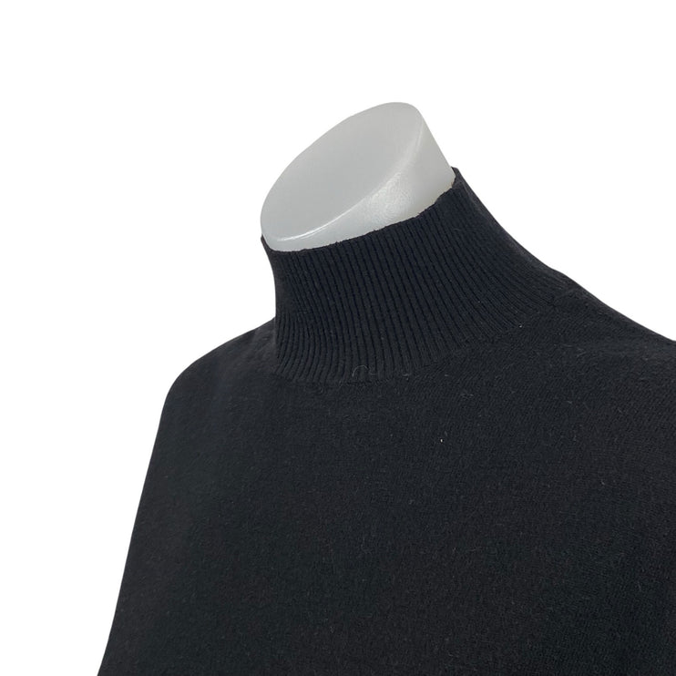 MNG Mango Women's Black Long Sleeve Turtleneck Knit Longline Sweater Top Size S