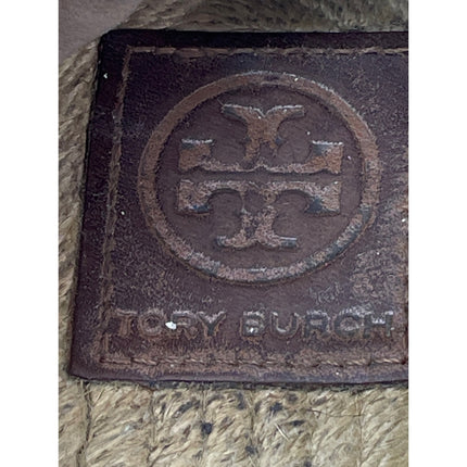 Tory Burch Weston Womens Canvas Logo Round Toe Slip On Espadrilles Flats Shoes 7