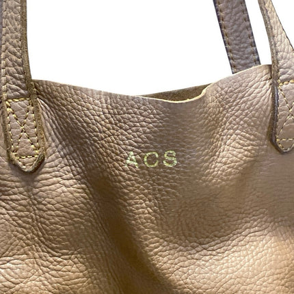 ACS CUYANA Brown Vegan Leather Slouchy Textured Shoulder Straps Tote Handbag OS