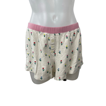 Cozyland Floral Scoop Neck Tank Top Mini Short Lounge Pajama Sleepwear Set Sz L