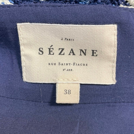Sezane Navy Blue Halter Sleeveless Open Back Slit Sheath Sun Maxi Dress Size 6
