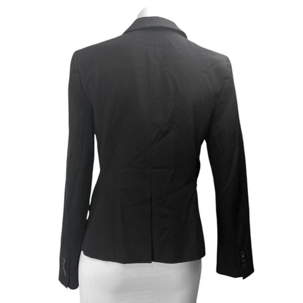 Ann Taylor Women's Black Long Sleeve Single Button Blazer Coat Jacket Size 6