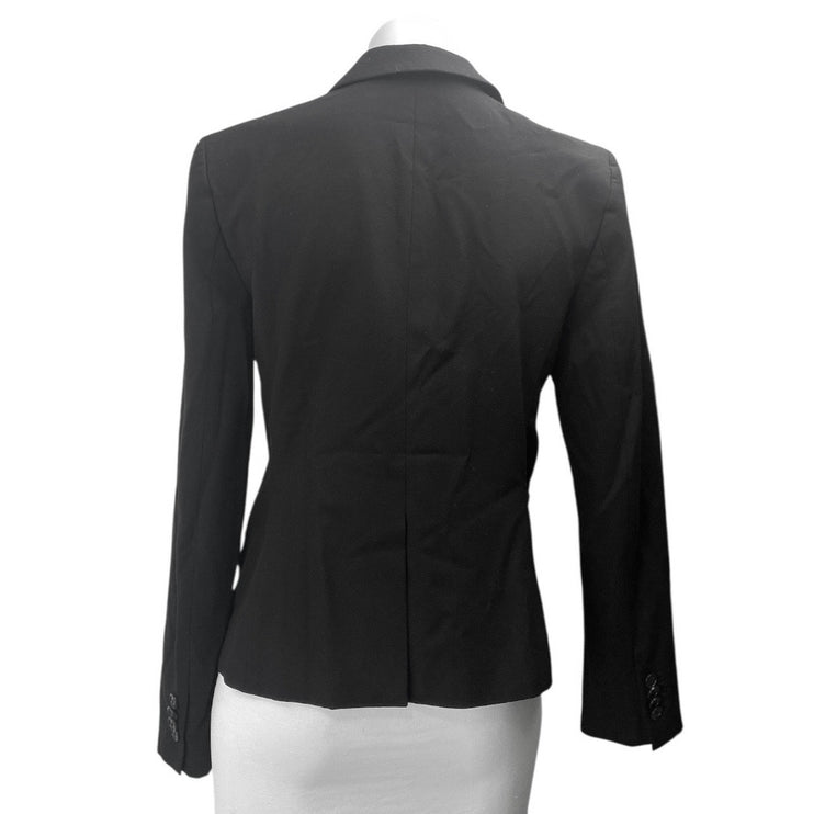 Ann Taylor Women's Black Long Sleeve Single Button Blazer Coat Jacket Size 6