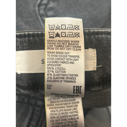 Per Una Denim Women's Black High Waisted Skinny Fit Denim Jeans Pants Size 14